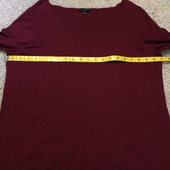 Talbots Burgundy Flared Tie Sleeve Cashmere Blend Sweater - Picture 11 of 15